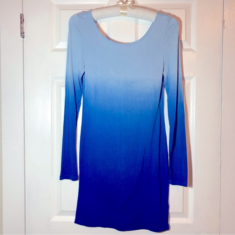 Ombré Minidress Long-Sleeve